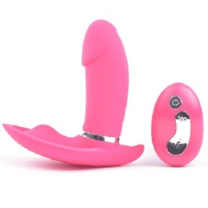 Wearable Panty Vibrator w/Remote Control, 10 Function, Rechargeable, PINK